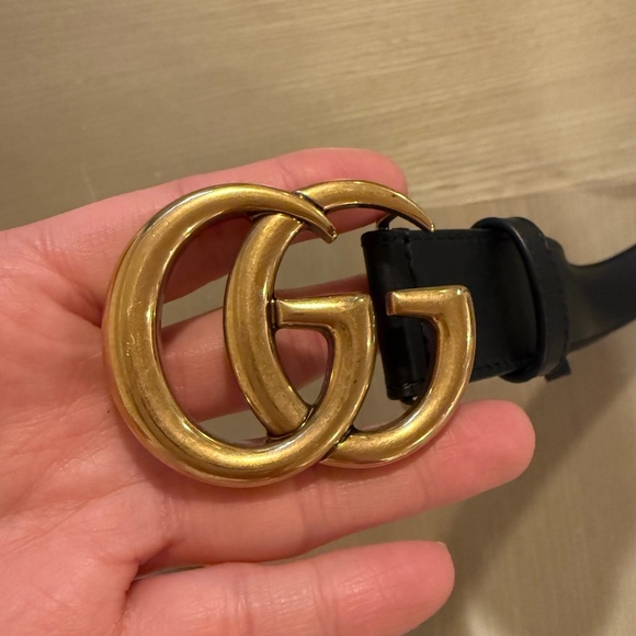 Gucci Accessories - Gucci GG Marmont Wide Belt – Black Leather, Size 90